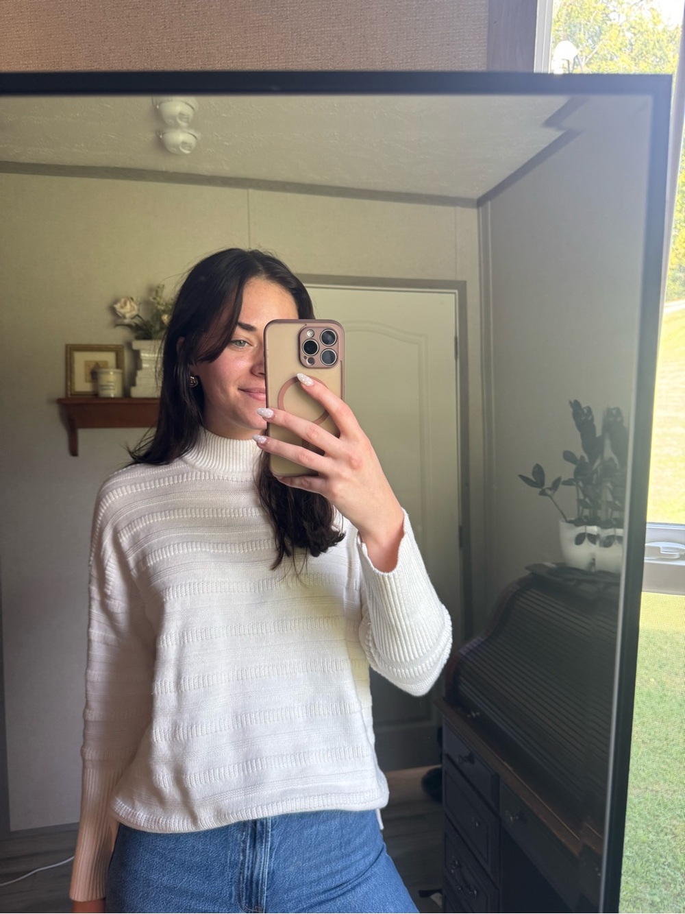 LOFT Cream Turtleneck Sweater Size M | Cozy Fall Sweater